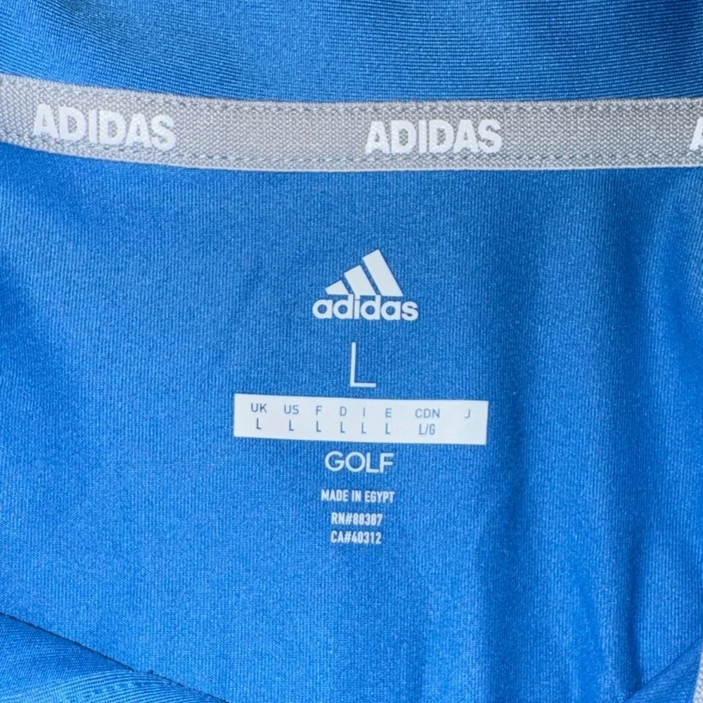 Adidas Men's Vibrant Blue Golf Polo Shirt - Picture 2 of 2